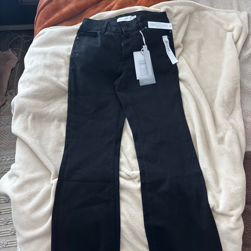 Elie Tahari Black Flare & Wide Leg Jeans